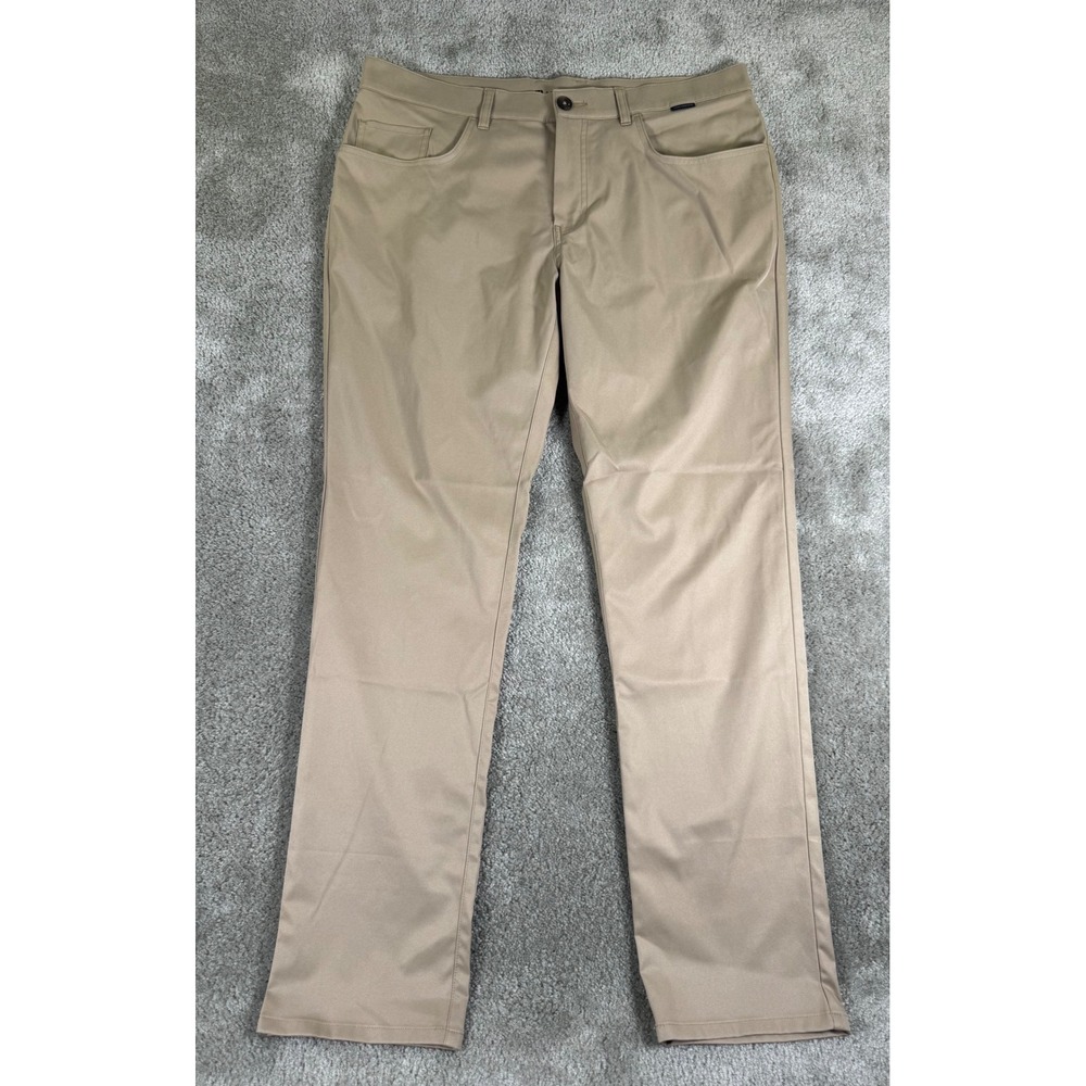 TravisMathew Open to Close Pants Mens 36 Khaki Tan Golf Performance Trousers